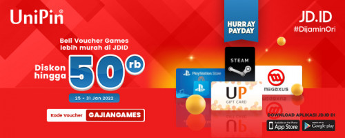 Beli Voucher Games Diskon Hingga Rp 50.000 di Hurray Payday January JDID